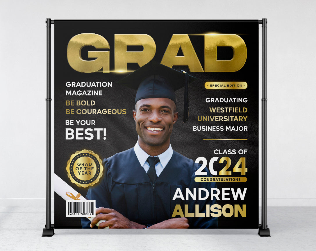 Graduation Backdrop Black Magazine