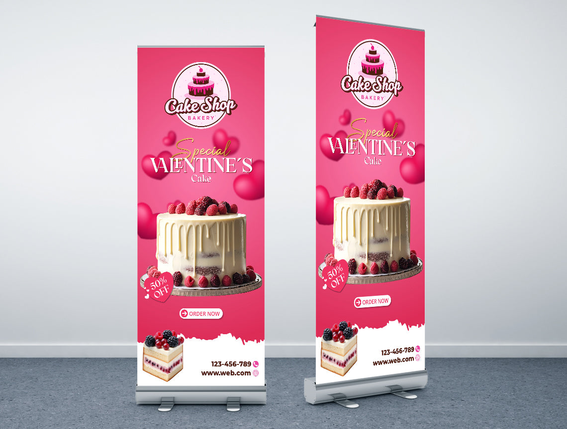 Business Double Retractable Banner Sweet Pink