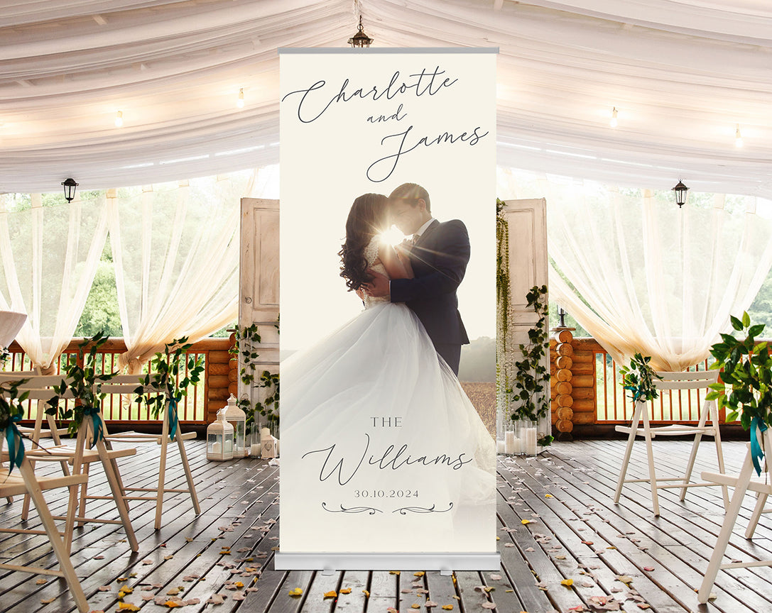 Wedding Retractable Banner Welcome Romantic Style