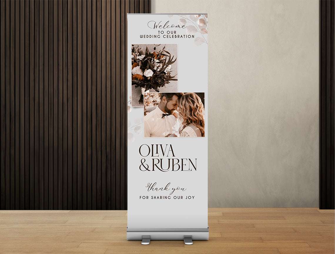 Wedding Retractable Banner Welcome Old Pink